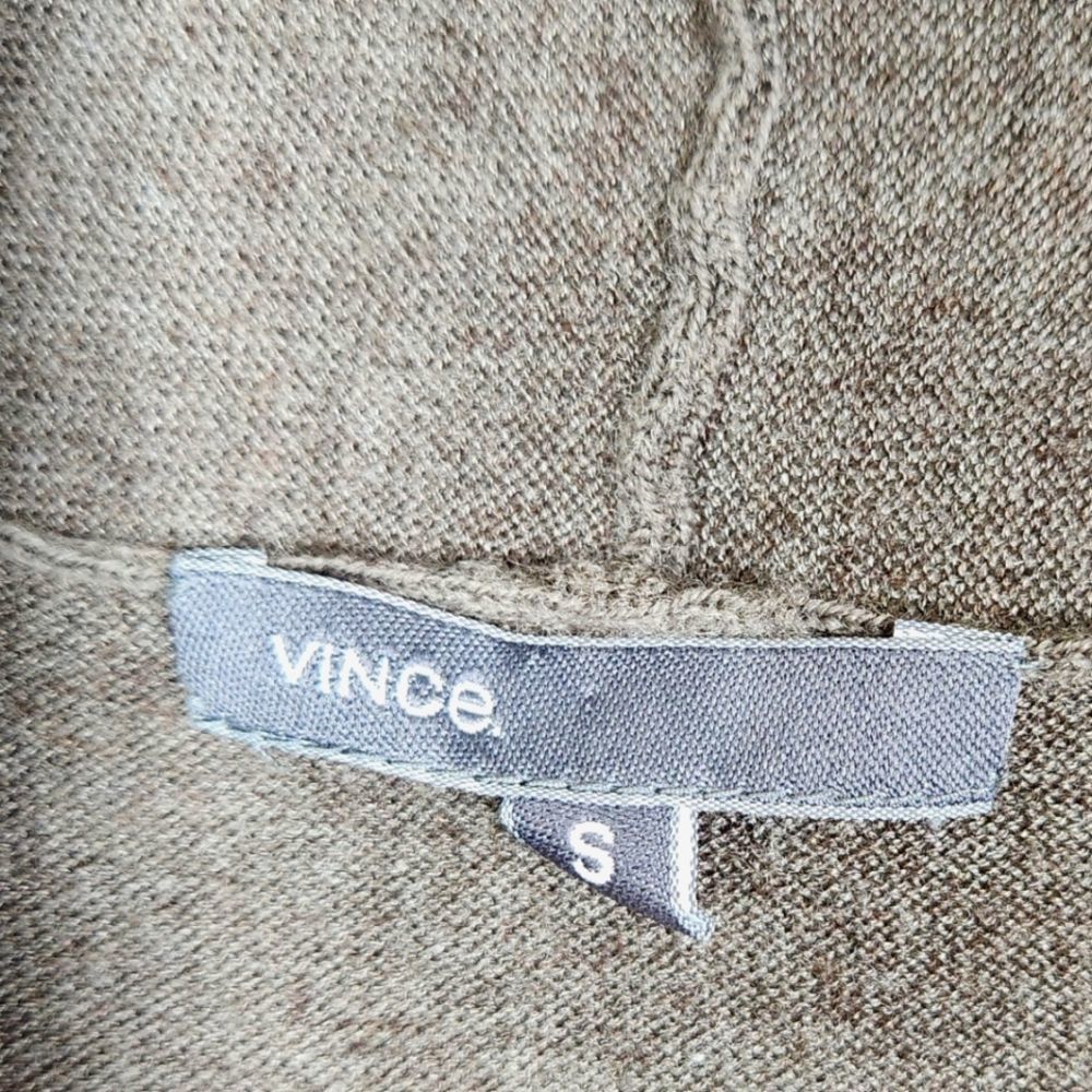 VINCE. Sweater Womens Small Brown Tie Front Cashmere Blend Draped Cardigan Shirt - Picture 6 of 9
